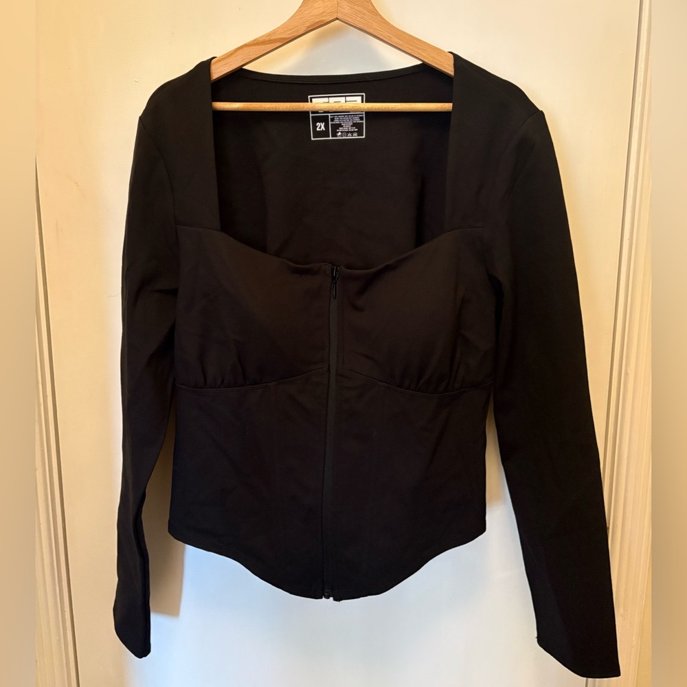 T3 Black Long Sleeve Blouse